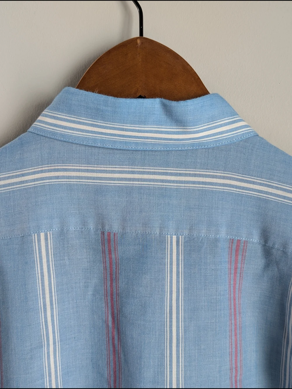 Vintage Levis Shirt Men's M Blue Striped Long Slv Button Down Western Cowboy 80s